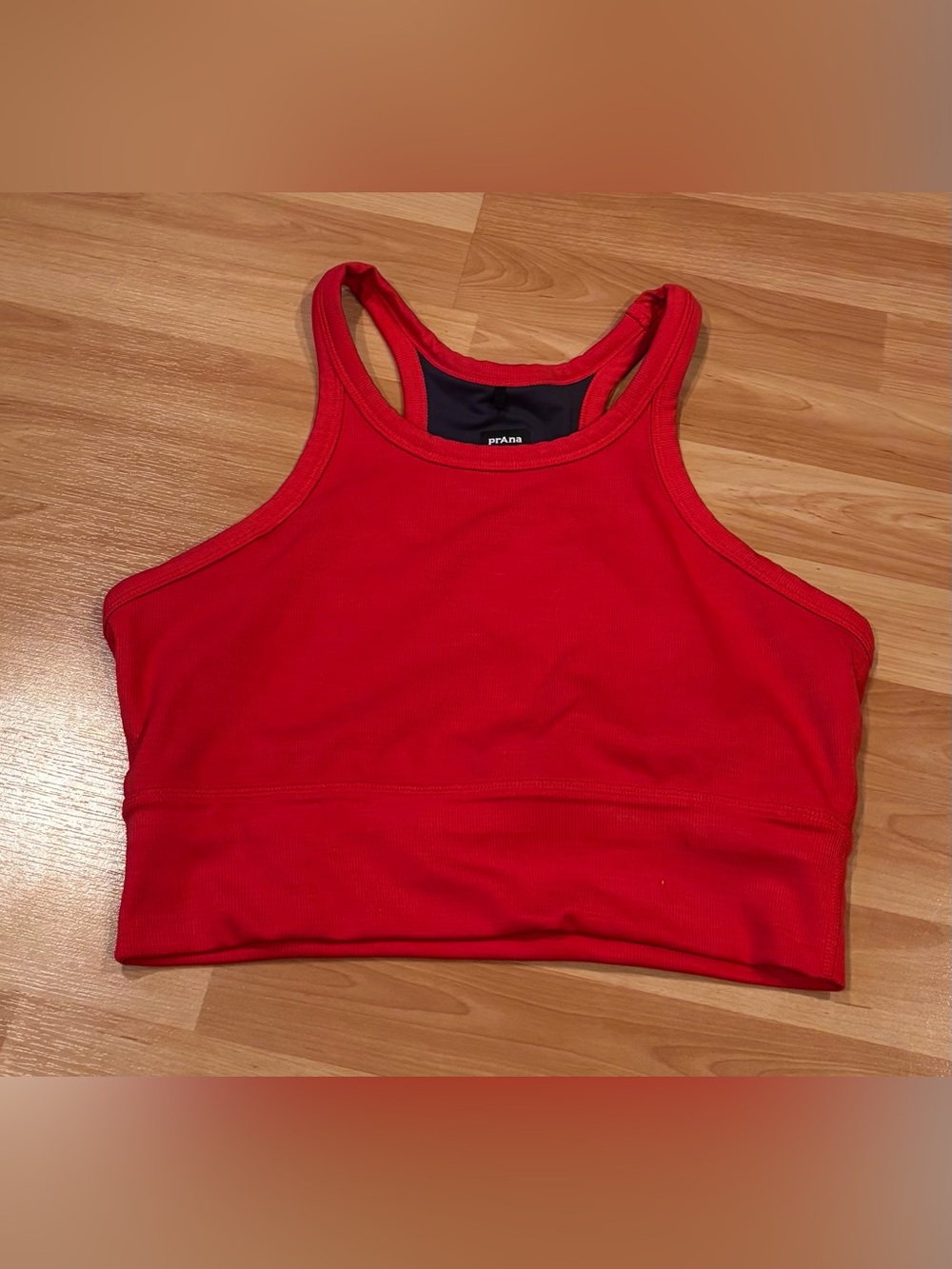 Prana Red High-Neck Racerback Sports Bra